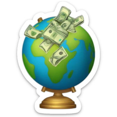 Globe with money sticker