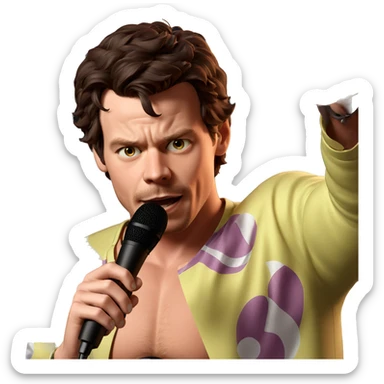 singing duo with microphone sticker