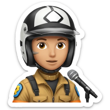 dirtbike rider being interviewed sticker