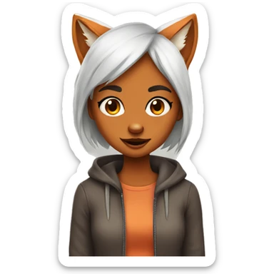 Cut cartoon fox girl sticker