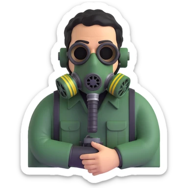 pablo escobar wearing a gas mask sticker