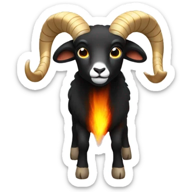 black Ram with fire horns  sticker