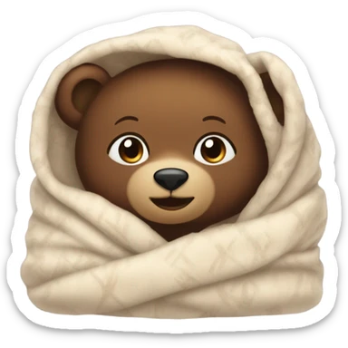 Cozy girl bear with blanket  sticker