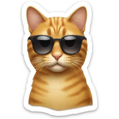 Cat with sunglasses sticker