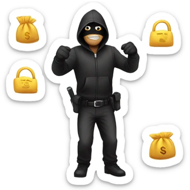 Robber robbing the bank sticker