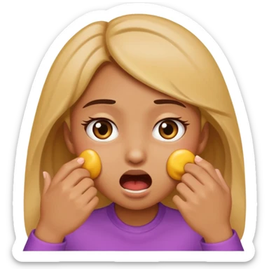 the girl emoji doing the choking emote sticker