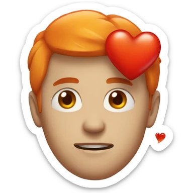 wounded red-orange heart sticker