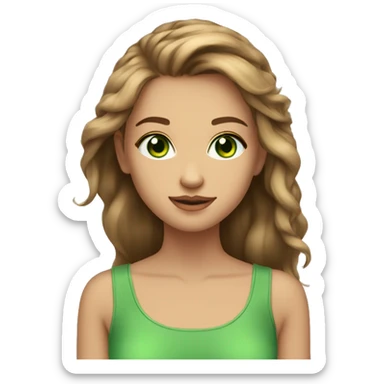 beautiful girl green eyes light brown haie sticker