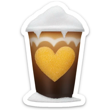 salting a heart over a cup of iced americano sticker