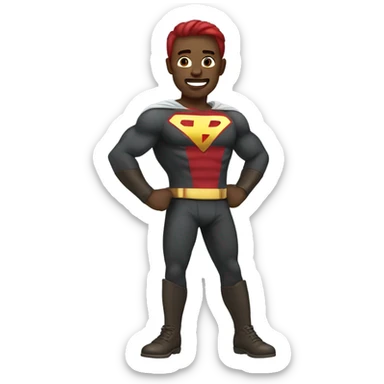 Man with super power sticker
