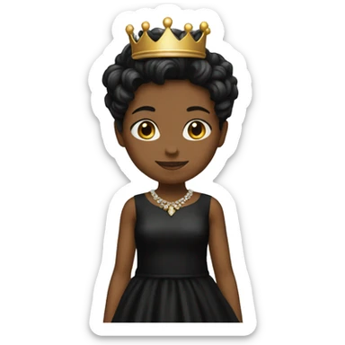 Black crown black dress sticker