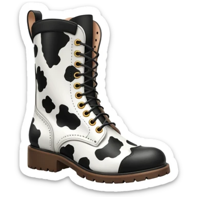 cow print boots sticker