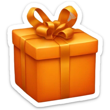 Orange present sticker