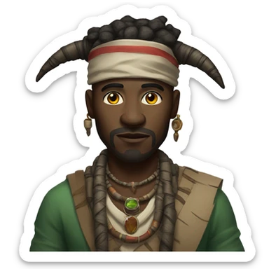 a modern witchdoctor male sticker