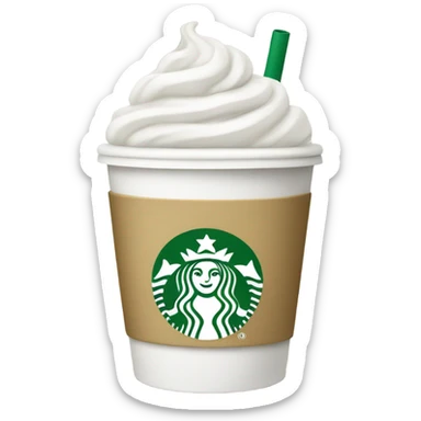 White Starbucks cup for tea  sticker