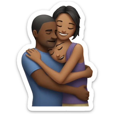 back hug couple sticker