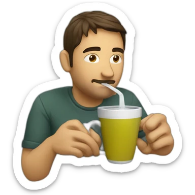programmer drinking an argentinian yerba mate hot drink sticker