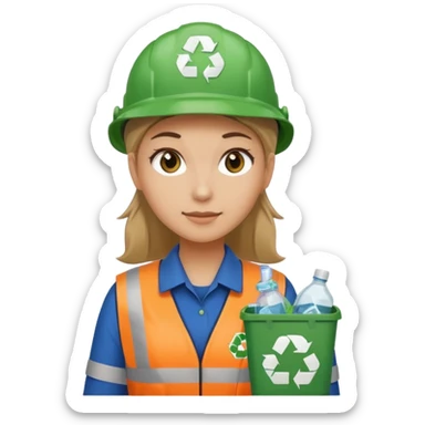 recycling worker female sticker