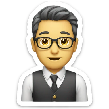 A man with glasses, a railway geek sticker