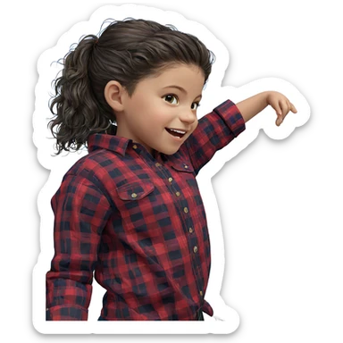 smiling girl in plaid shirt sticker
