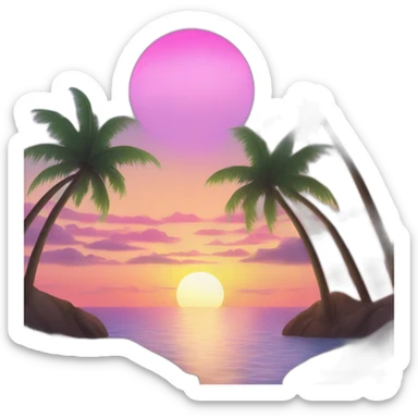 Design a breathtaking sunrise scene with vibrant colors over a tranquil ocean. sticker
