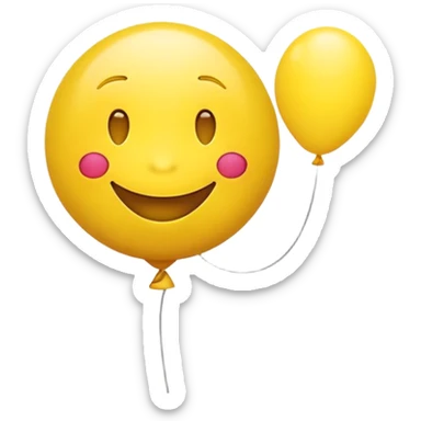 Yellow emoji with ballon lips  sticker