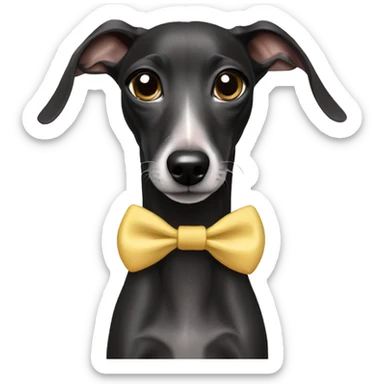 Black Italian greyhound with bows sticker