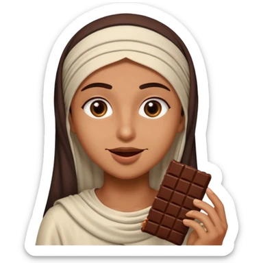 an Arab eats chocolate sticker