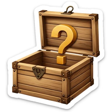 A question mark in a box sticker