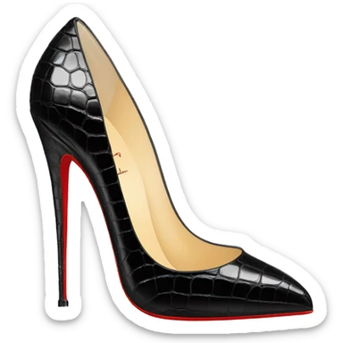 louboutin black crocodile 10 cm stiletto sticker