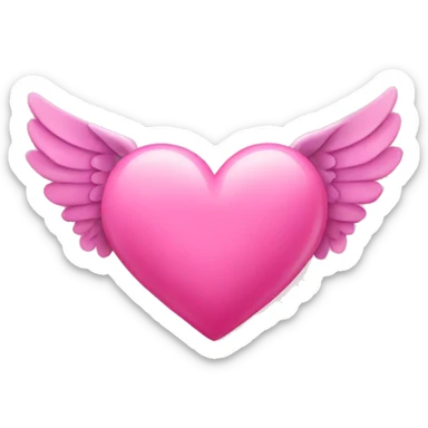 Pink heart with wings  sticker
