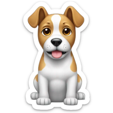 Dog with one hanging ear, black white cute sticker