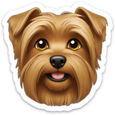 Brown Yorkshire Terrier emote sticker