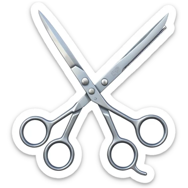 a pair of barber scissors sticker