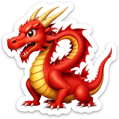 Chinese red dragon emoji sticker