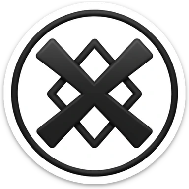 Circle and outside of it an X sticker