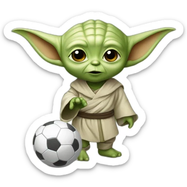 Bébé Yoda qui joue au foot sticker