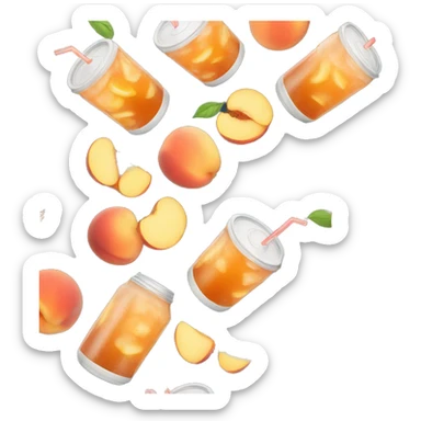 Peach ice tea sticker