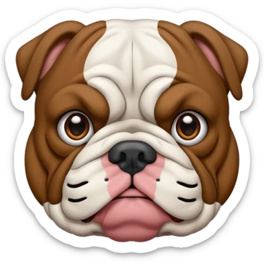 bulldog ingles oscuro con blanco  sticker