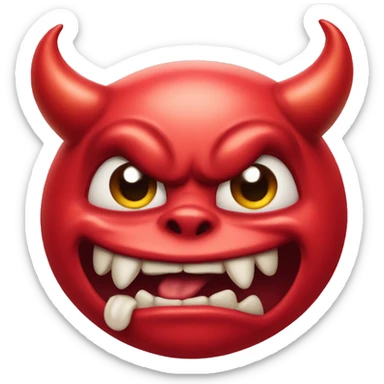 Drooling devil face sticker