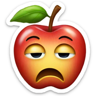 Crying apple sticker