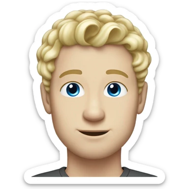 3/4 profile light curl blonde 30yo man blue eyed pale skin sticker