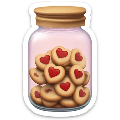 realistic jar with heart shaped cookies sticker