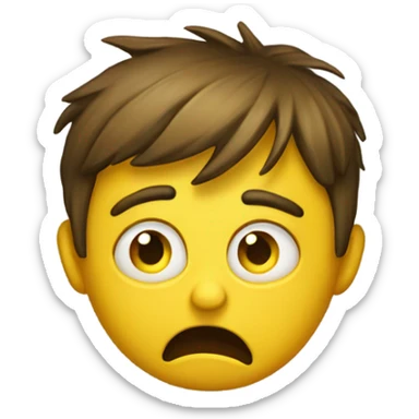 shocked yellow face despair sticker