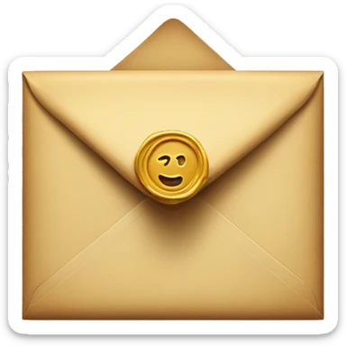 an envelope with a wax seal sticker