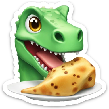 cute dinosaure eating sticker