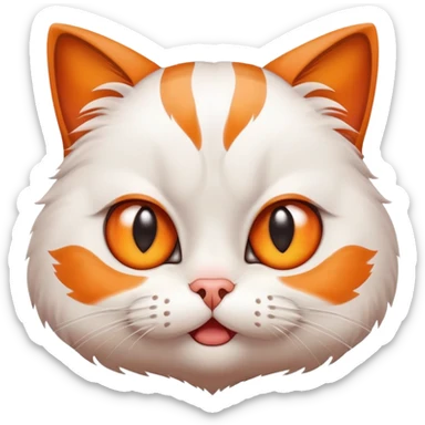 cute grimacing cat with big eyes and worried expression sticker