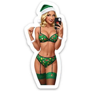 christmas selfie with lingerie sticker