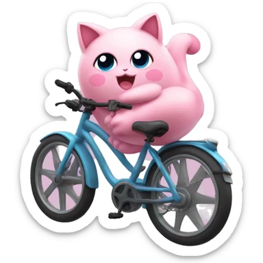 Jigglypuff on a bike sticker