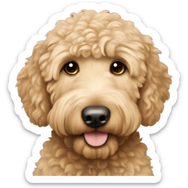 Beige goldendoodle sticker
